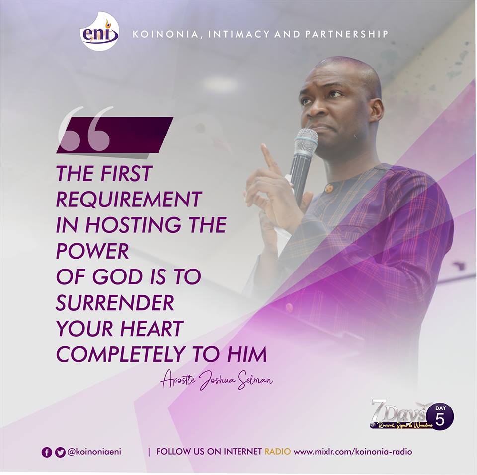 Hosting The Power of God-Day Five of Koinonia's Seven Days of Revival with Apostle Joshua Selman Nimmak